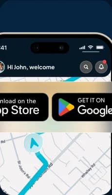 Tracklio's live zone alerts app, available on the App Store and Google Play